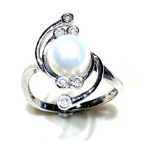 Anello Donna Oro Donna Perle in Oro bianco Perla P593